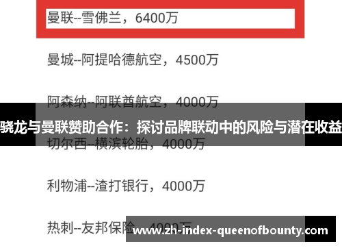 骁龙与曼联赞助合作：探讨品牌联动中的风险与潜在收益